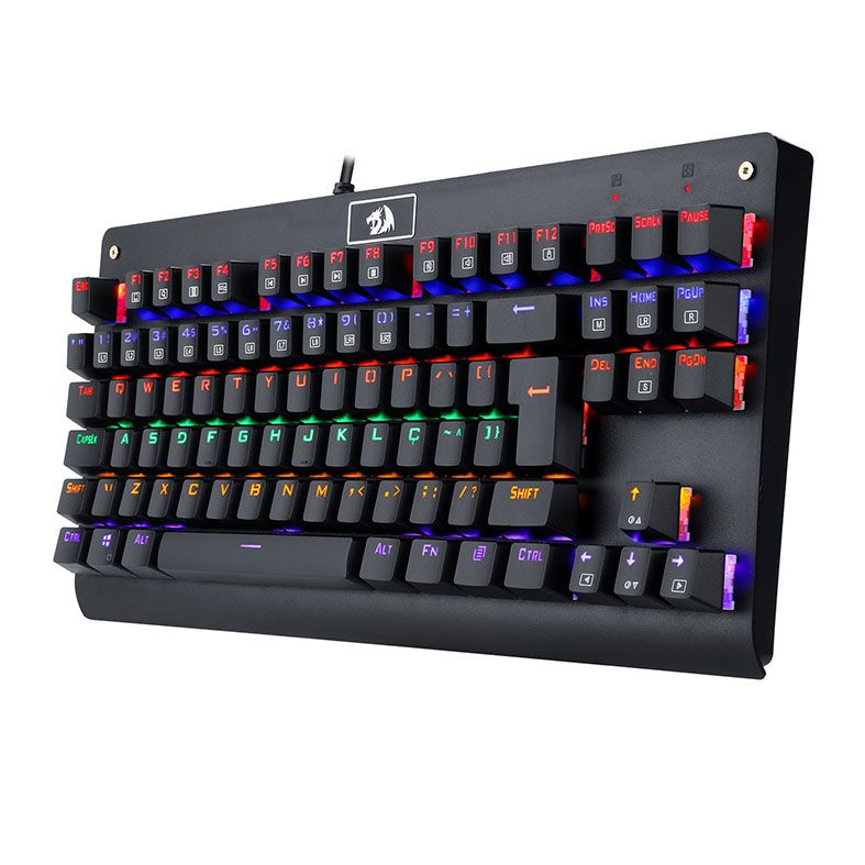 Teclado Mecanico Redragon Dark Avenger Preto Rainbow Switch Vermelho, K568R-PT-RED