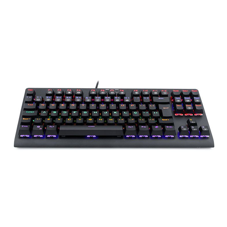 Teclado Mecanico Redragon Dark Avenger Preto Rainbow Switch Vermelho, K568R-PT-RED