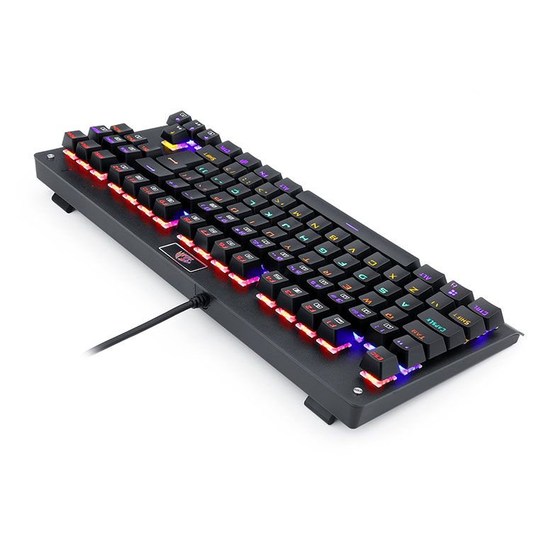 Teclado Mecanico Redragon Dark Avenger Preto Rainbow Switch Vermelho, K568R-PT-RED