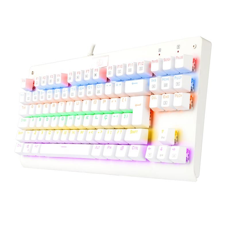 Teclado Mecanico Redragon Dark Avenger Lunar White Switch Blue, K568W-R-PT-BLUE