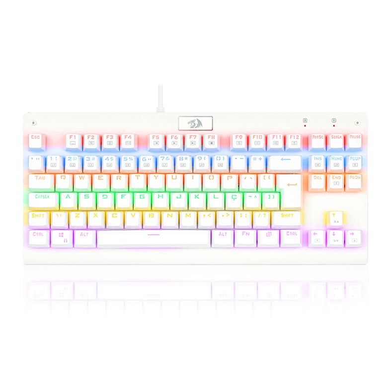 Teclado Mecanico Redragon Dark Avenger Lunar White Switch Blue, K568W-R-PT-BLUE