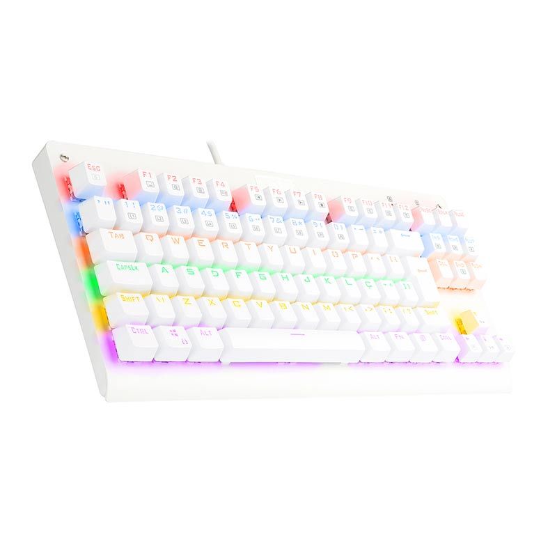 Teclado Mecanico Redragon Dark Avenger Lunar White Switch Blue, K568W-R-PT-BLUE