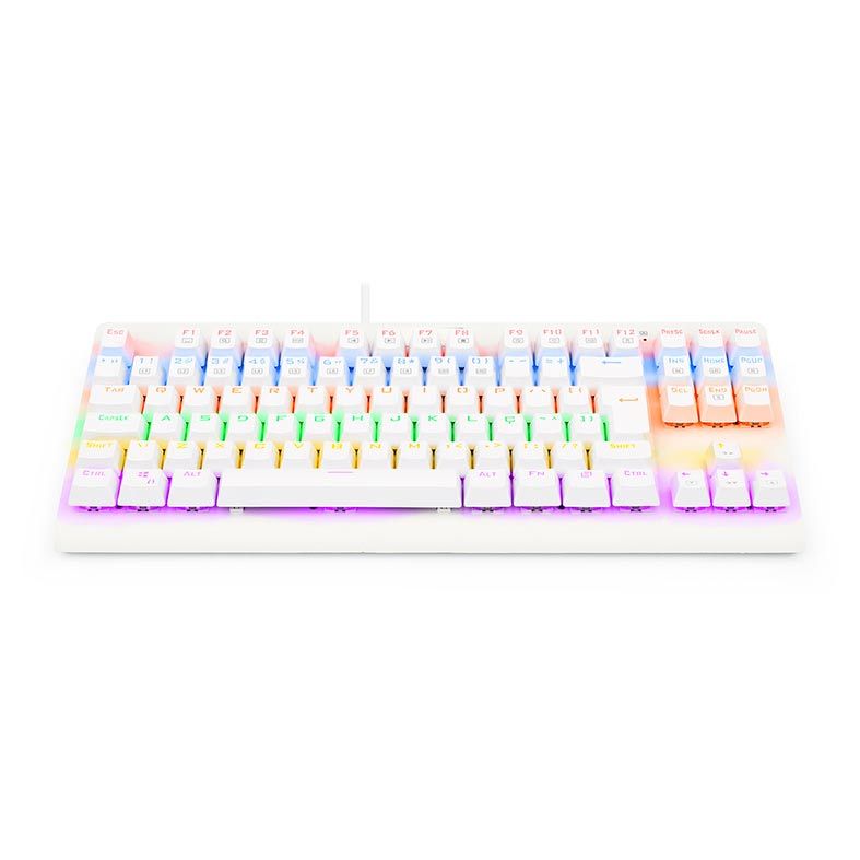 Teclado Mecanico Redragon Dark Avenger Lunar White Switch Brown, K568W-R-PT-BROWN