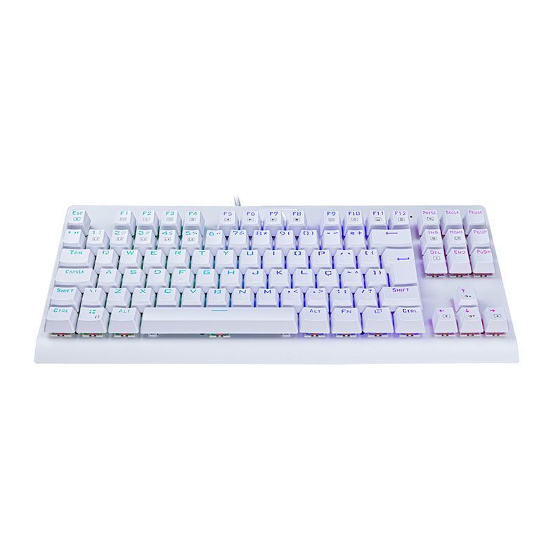 Teclado Mecanico Redragon Dark Avenger Lunar White RGB Switch Azul, K568W-RGB-PT-BLUE