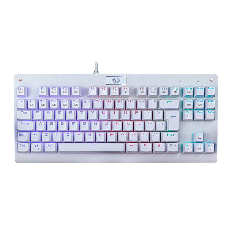 Teclado Mecanico Redragon Dark Avenger Lunar White RGB Switch Azul, K568W-RGB-PT-BLUE