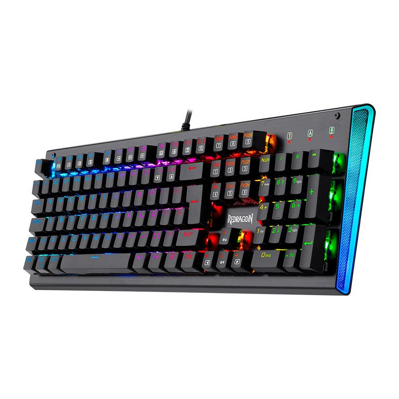 Teclado Mecanico Gamer Redragon Aryaman V2, RGB, Switch Blue, Preto, K569RGB-PT-BLUE-V2