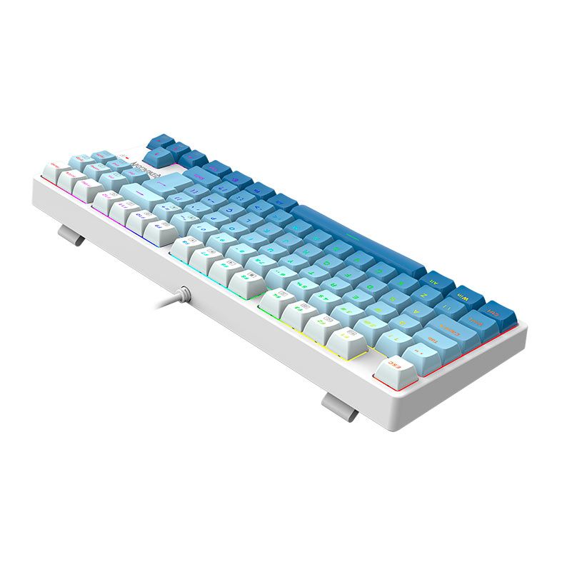 Teclado Mecanico Gamer Redragon Daksa, RGB, Switch Brown, Branco e Azul, K576GB-RGB-PT-BROWN