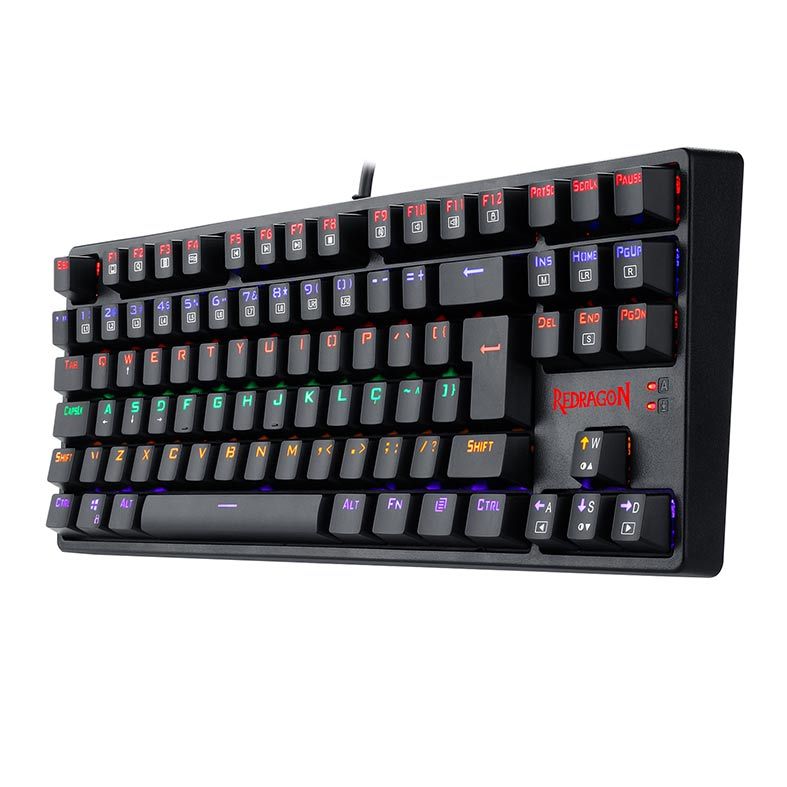 Teclado Mecanico Redragon Daksa Rainbow Switch Vermelho, K576R-1-PT-RED