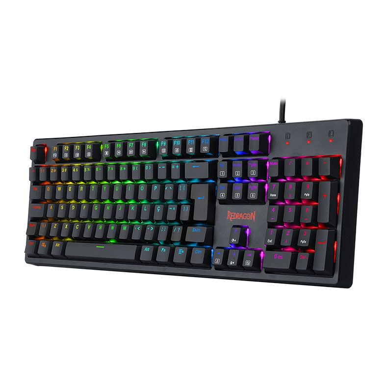 Teclado Mecanico Redragon Kama, RGB, ABNT2, Switch Azul, Preto, K578-RGB