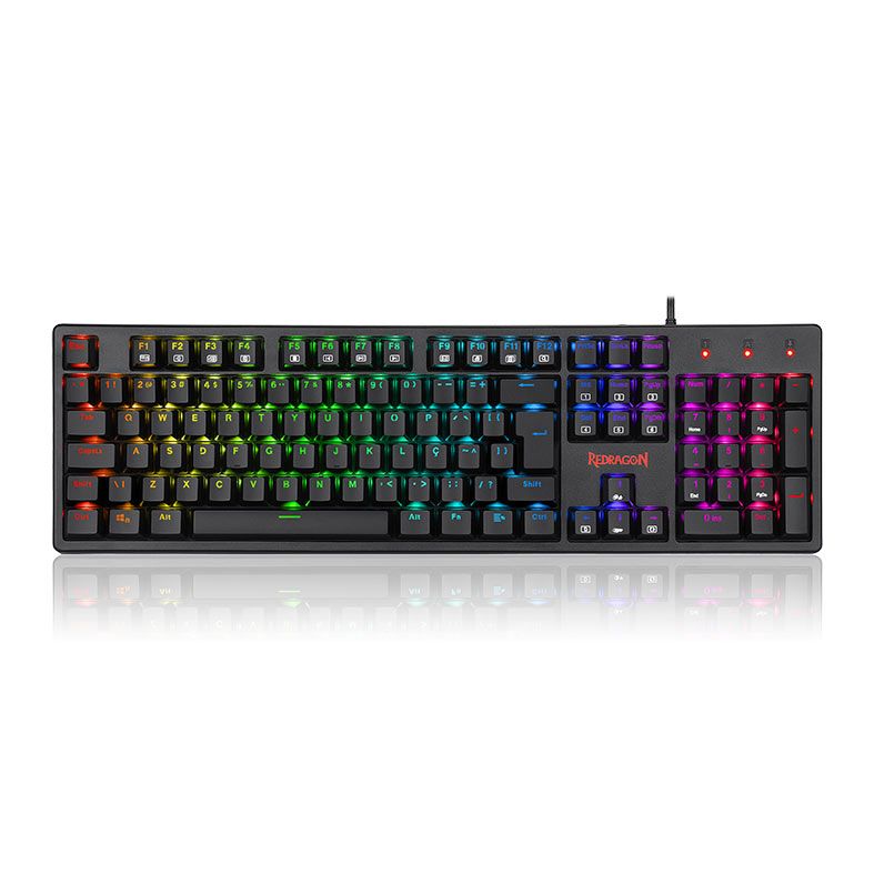 Teclado Mecanico Redragon Kama, RGB, ABNT2, Switch Azul, Preto, K578-RGB