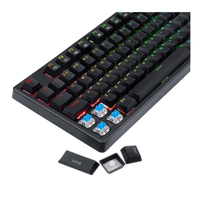Teclado Mecanico Redragon Kama, RGB, ABNT2, Switch Azul, Preto, K578-RGB