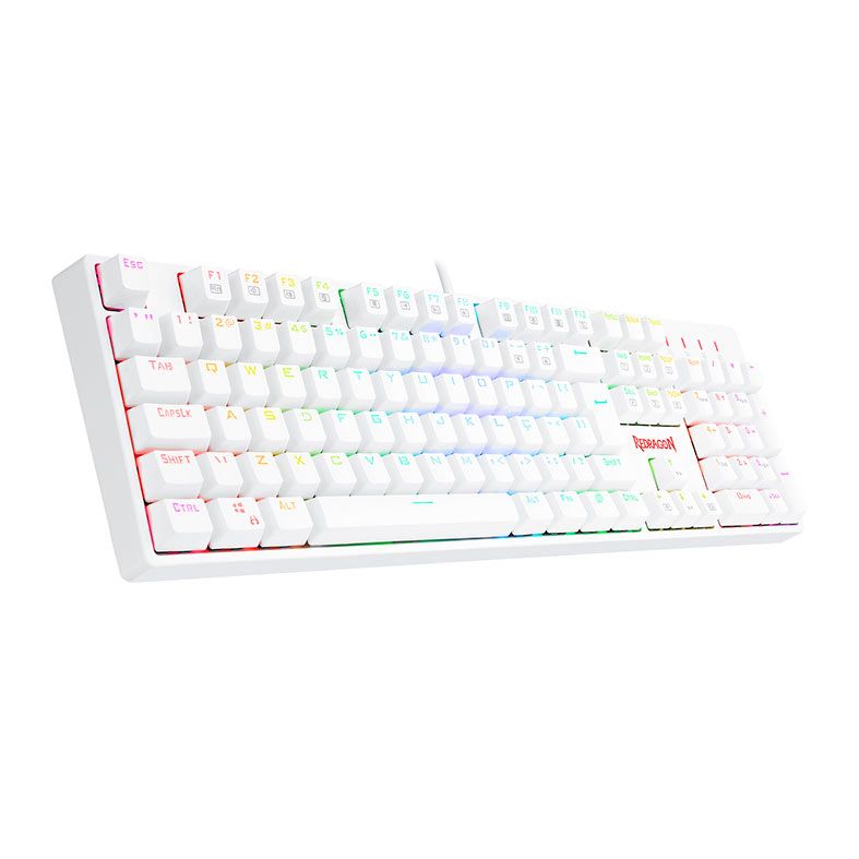 Teclado Mecanico Gamer Redragon Surara-Pro, RGB, Switch Marrom, Branco, K582W-RGB-PRO-BROWN