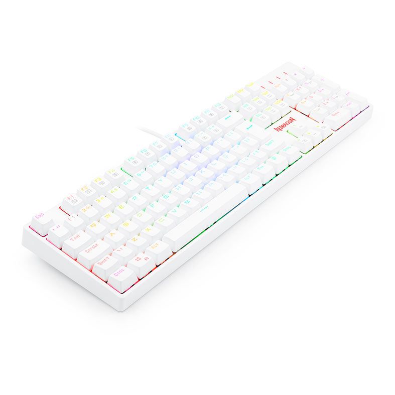 Teclado Mecanico Gamer Redragon Surara-Pro, RGB, Switch Marrom, Branco, K582W-RGB-PRO-BROWN