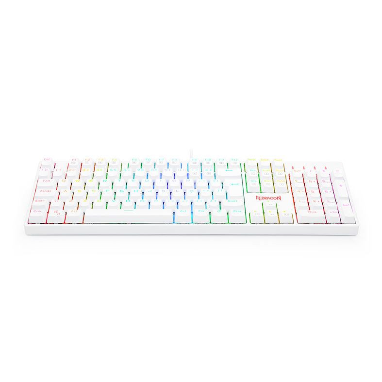 Teclado Mecanico Gamer Redragon Surara-Pro, RGB, Switch Marrom, Branco, K582W-RGB-PRO-BROWN