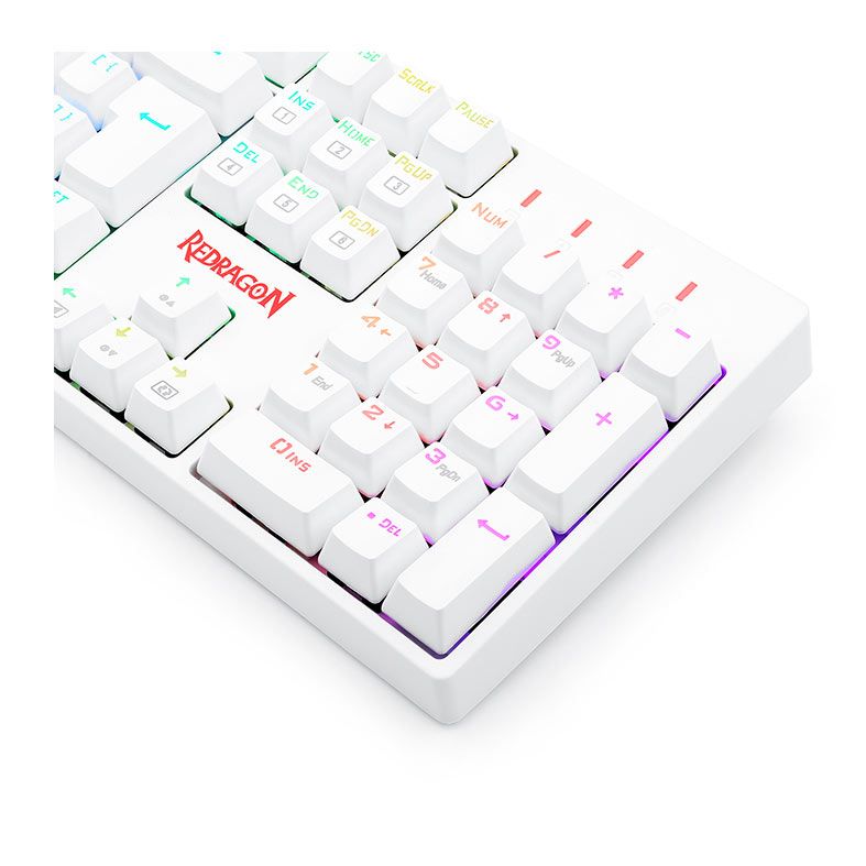 Teclado Mecanico Gamer Redragon Surara-Pro, RGB, Switch Marrom, Branco, K582W-RGB-PRO-BROWN