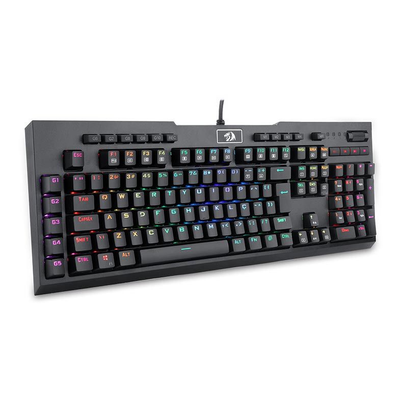 Teclado Opto-Mecanico Redragon Brahma PRO Preto RGB Opical Switch, K586RGB-PRO