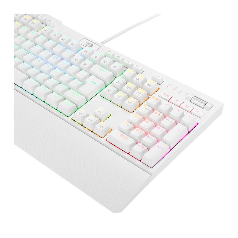 Teclado Opto-Mecanico Redragon Brahma PRO, RGB, Switch Marrom, Branco, K586W-RGB-PRO-PT-BROWN