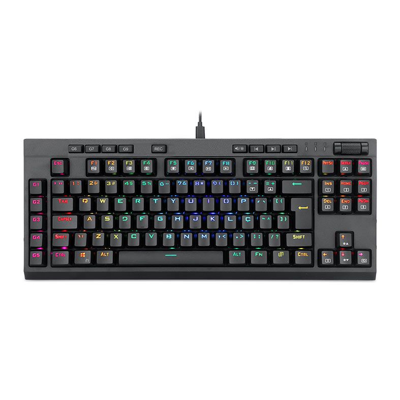 Teclado Opto-Mecanico Redragon BroadSword PRO, RGB, ABNT2, Switch Marrom, K588RGB-PRO-PT-BROWN