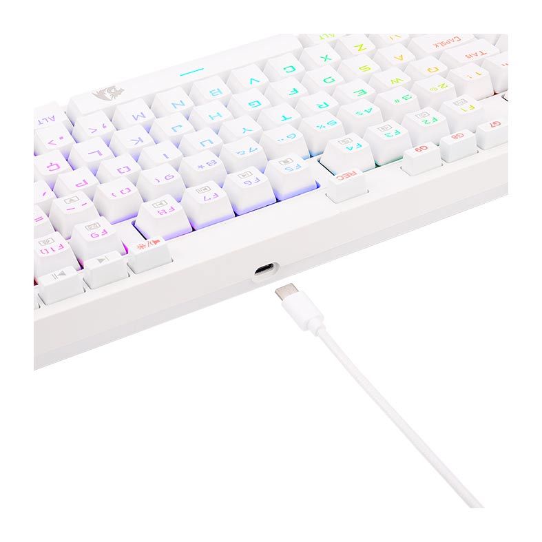 Teclado Opto-Mecanico Redragon BroadSword PRO, RGB, ABNT2, Switch Vermelho, Branco, K588W-RGB-PRO-PT-RED