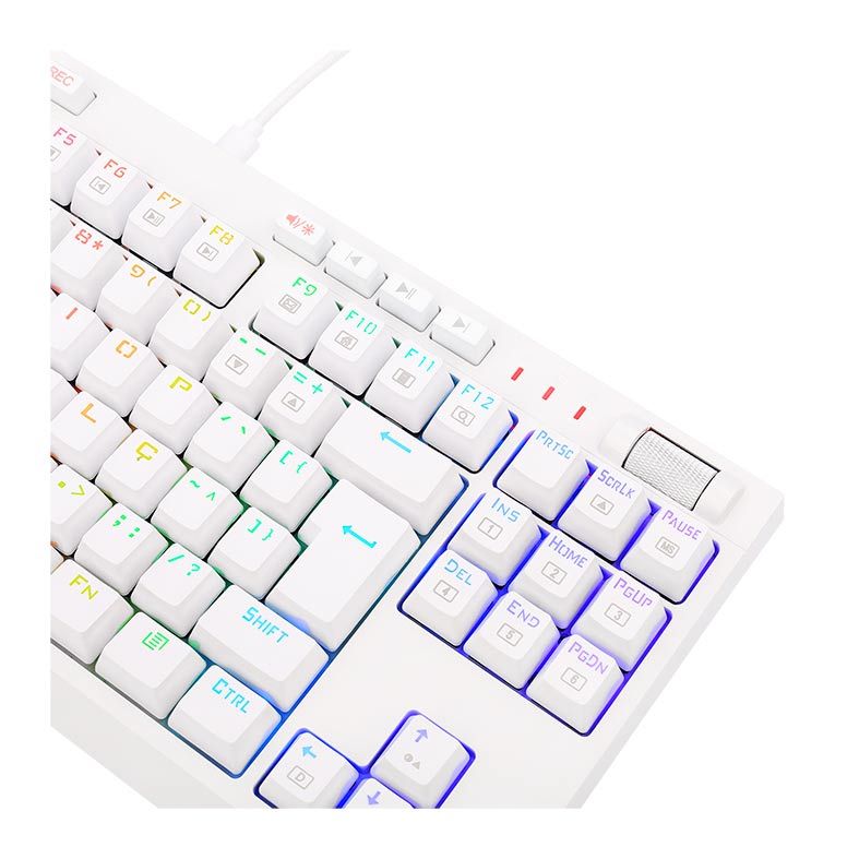 Teclado Opto-Mecanico Redragon BroadSword PRO, RGB, ABNT2, Switch Vermelho, Branco, K588W-RGB-PRO-PT-RED