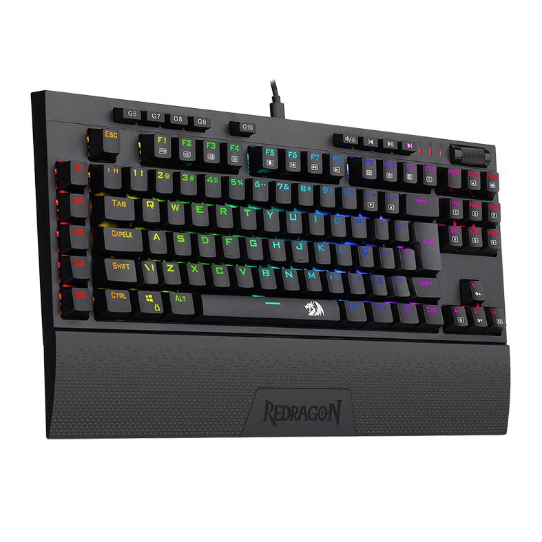 Teclado Mecanico Redragon Vishnu, RGB, ABNT2, Wireless, Switch Vermelho, Preto, K596RGB PT-RED