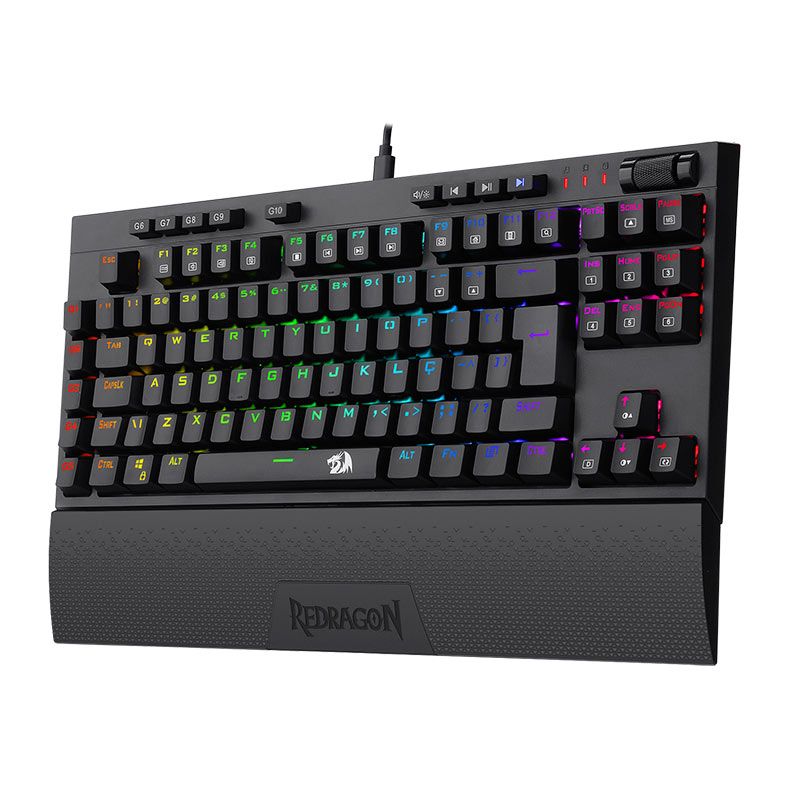 Teclado Mecanico Redragon Vishnu, RGB, ABNT2, Wireless, Switch Vermelho, Preto, K596RGB PT-RED