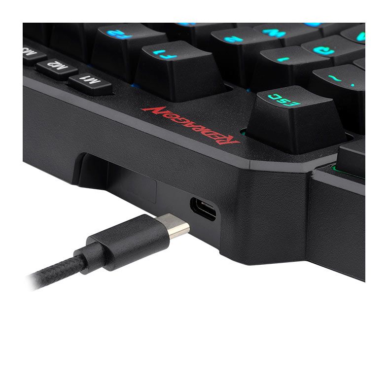 Teclado Mecanico Gamer Redragon Ditix One-Handed, RGB, Switch Azul, Preto, K601-RGB