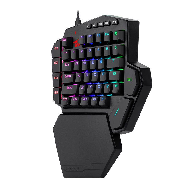 Teclado Mecanico Gamer Redragon Ditix One-Handed, RGB, Switch Azul, Preto, K601-RGB