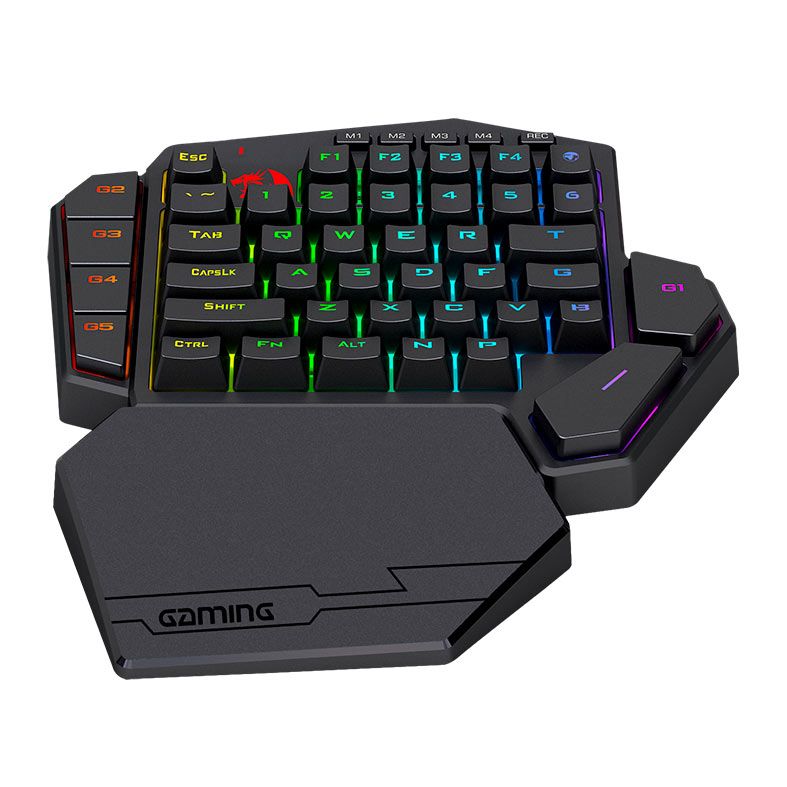 Teclado Mecanico Gamer Redragon Ditix One-Handed, RGB, Switch Azul, Preto, K601-RGB