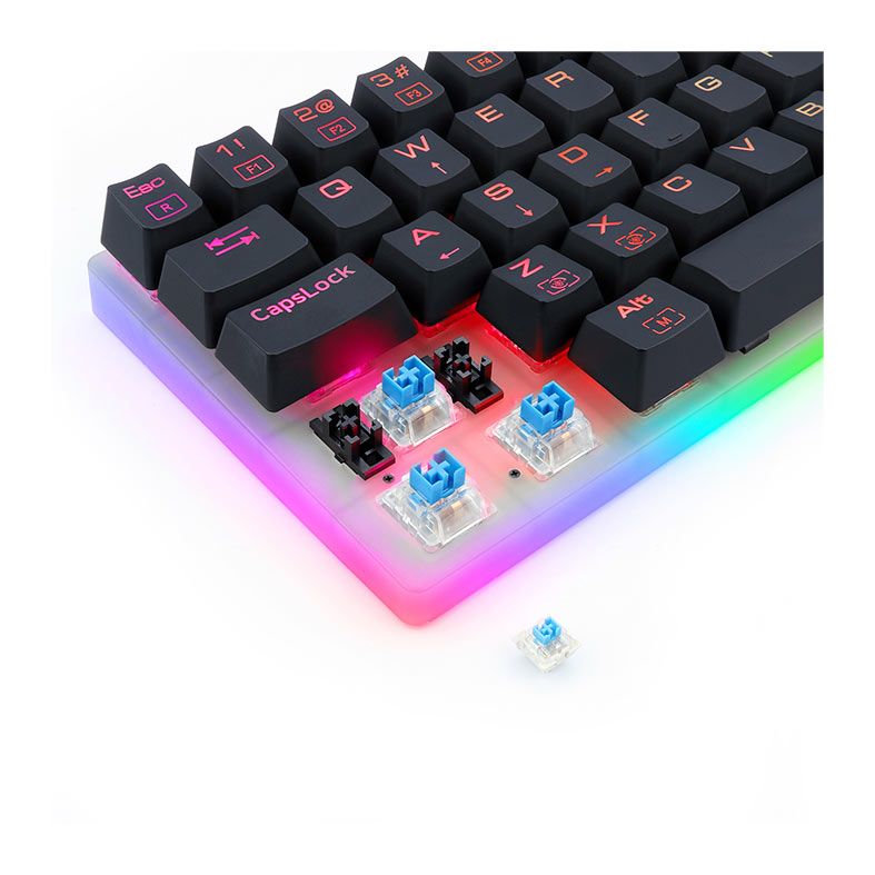 Teclado Mecanico Gamer Redragon Alien, RGB, Switch Azul, Preto, K605