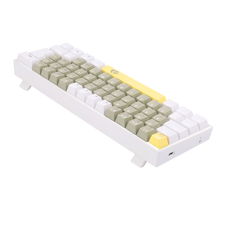 Teclado Mecanico Redragon Lakshmi Sunshine, Led Branco, ABNT2, 60%, Switch Marrom, K606-YL-GY-WT