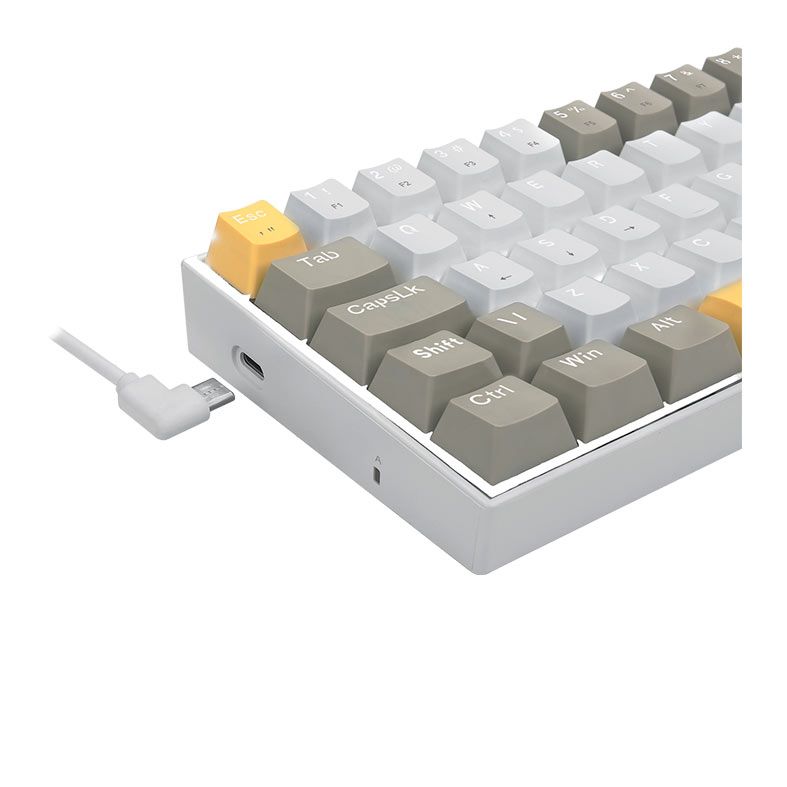 Teclado Mecanico Redragon Lakshmi Daylight, Led Branco, ABNT2, Switch Marrom, K606-YL-WT-GY