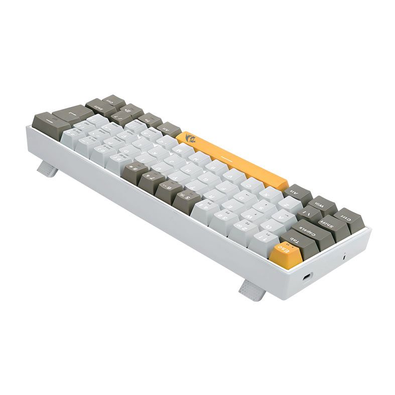 Teclado Mecanico Redragon Lakshmi Daylight, Led Branco, ABNT2, Switch Marrom, K606-YL-WT-GY
