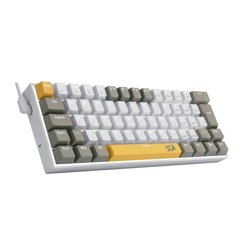 Teclado Mecanico Redragon Lakshmi Daylight, Led Branco, ABNT2, Switch Marrom, K606-YL-WT-GY