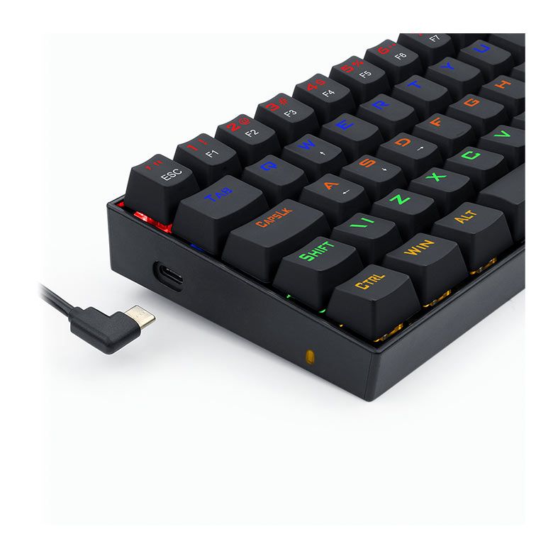 OPENBOX Teclado Mecanico Redragon Lakshmi, Rainbow, ABNT2, Compacto, Switch Azul, K606R-PT-BLUE