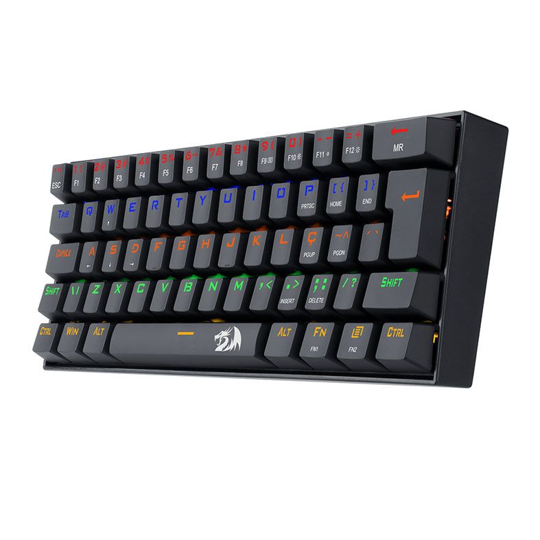 Teclado Mecanico Redragon Lakshmi, Rainbow, ABNT2, Layout 60%, Switch Marrom, K606R-PT-BROWN