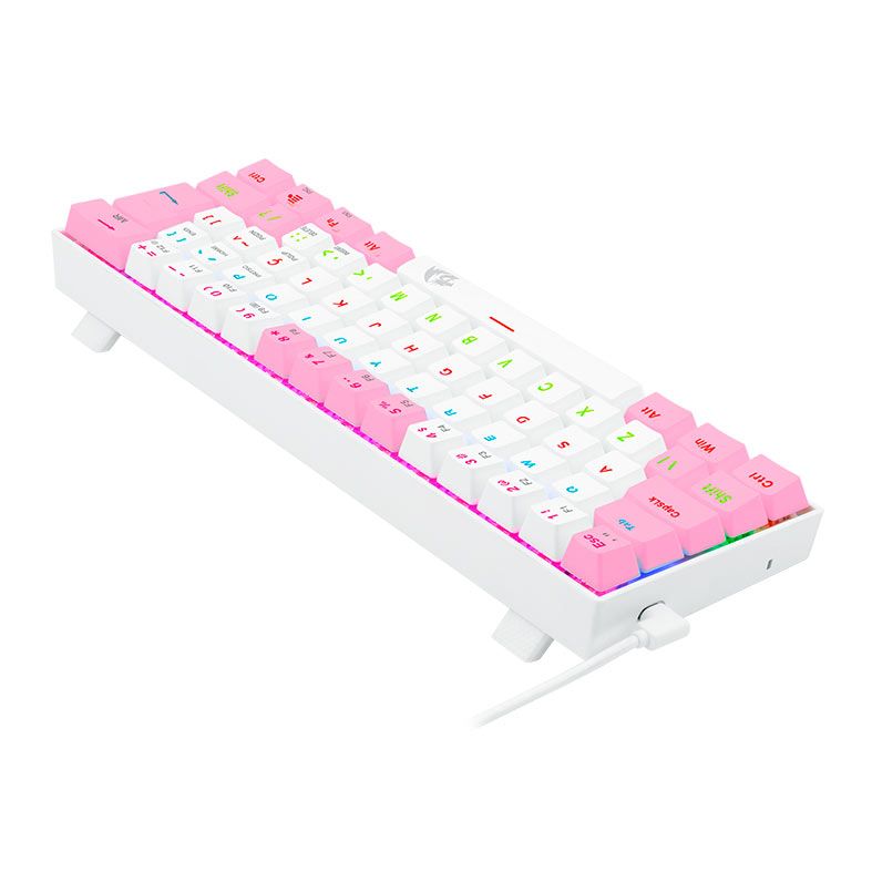 Teclado Mecanico Gamer Redragon Lakshmi, Rainbow, ABNT2, Switch Azul, Branco e Rosa, K606WP-R-PT-BLUE