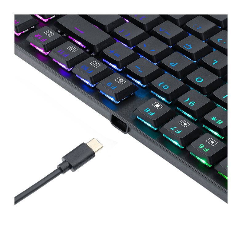 Teclado Mecanico Gamer Redragon APS Dual Pro, RGB, Switch Blue, ABNT2, Tri-Mode, Preto, K607P-KBS-PT-BLUE