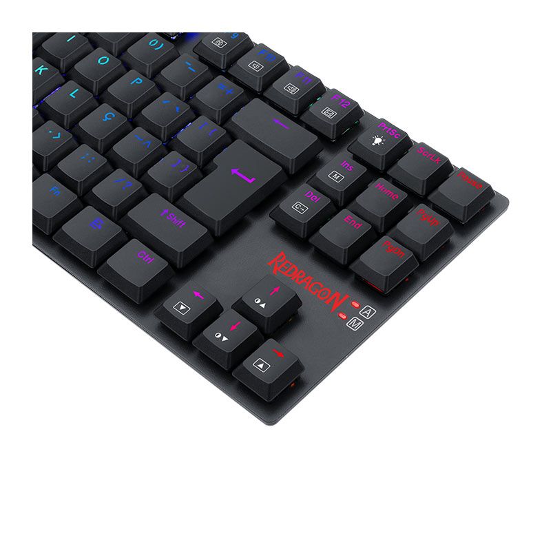 Teclado Mecanico Gamer Redragon APS Dual Pro, RGB, Switch Blue, ABNT2, Tri-Mode, Preto, K607P-KBS-PT-BLUE