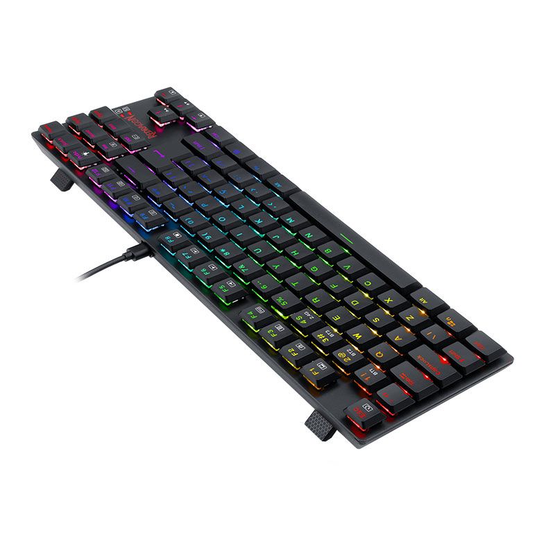 Teclado Mecanico Gamer Redragon APS Dual Pro, RGB, Switch Blue, ABNT2, Tri-Mode, Preto, K607P-KBS-PT-BLUE