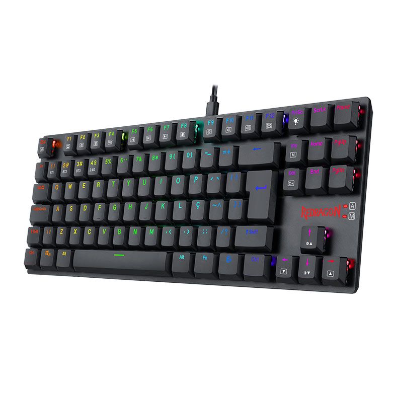 Teclado Mecanico Redragon APS Pro, RGB, Tri-Mode, Switch Marrom, Preto, K607P-KBS-PT-BROWN