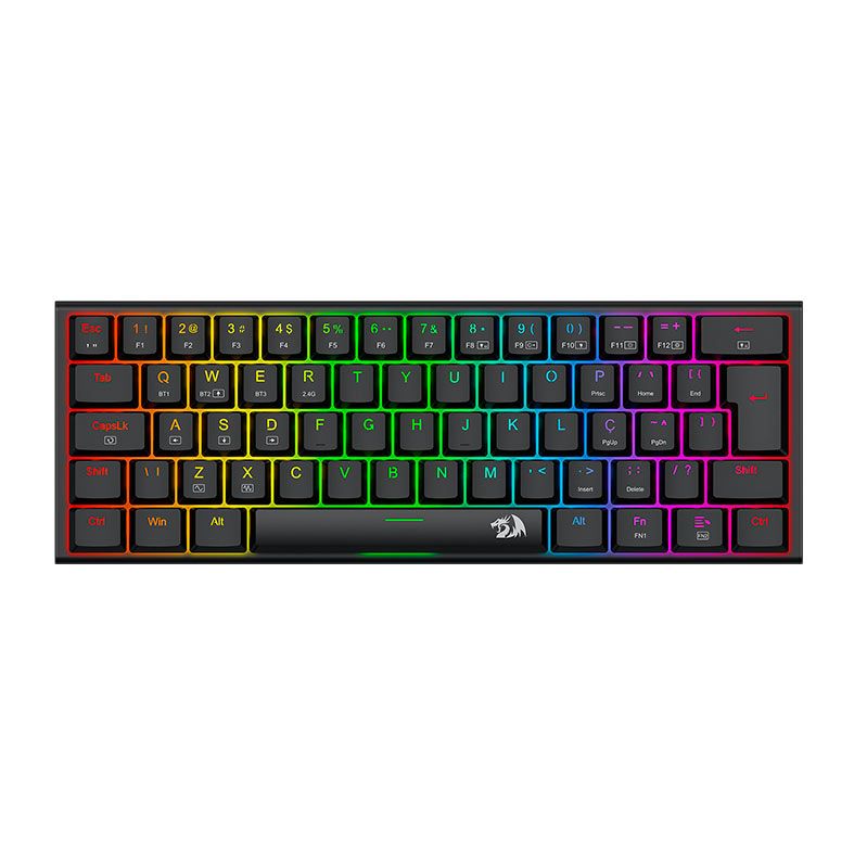 Teclado Mecanico Redragon Anivia Pro, RGB, ABNT2, Switch Azul, Wireless, Preto, K614RGB-PRO-PT-BLUE