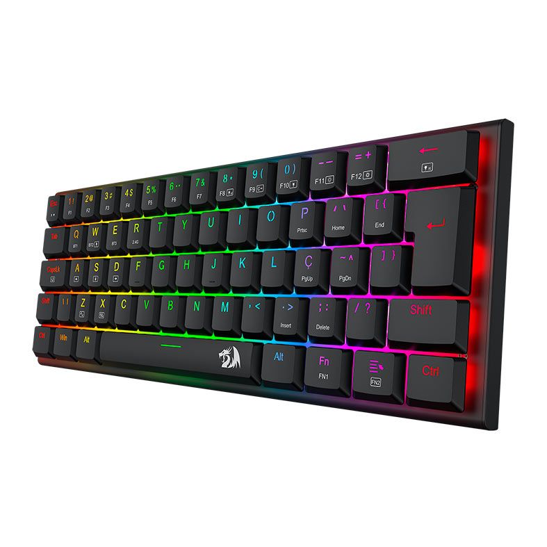 Teclado Mecanico Redragon Anivia Pro, RGB, ABNT2, Switch Azul, Wireless, Preto, K614RGB-PRO-PT-BLUE