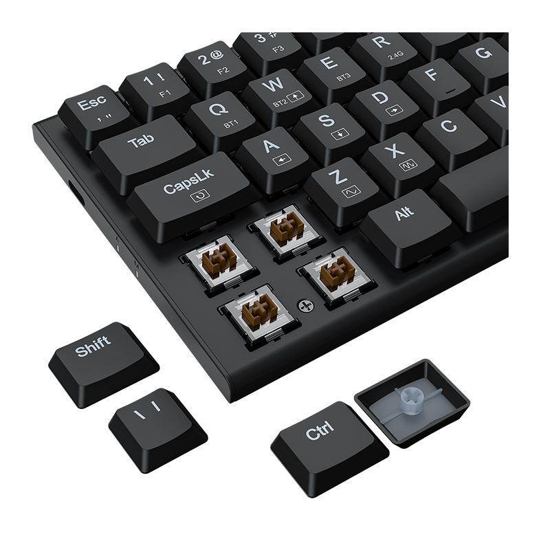 Teclado Mecanico Redragon Anivia Pro, RGB, ABNT2, Switch Marrom, Wireless, Preto, K614RGB-PRO-PT-BROWN