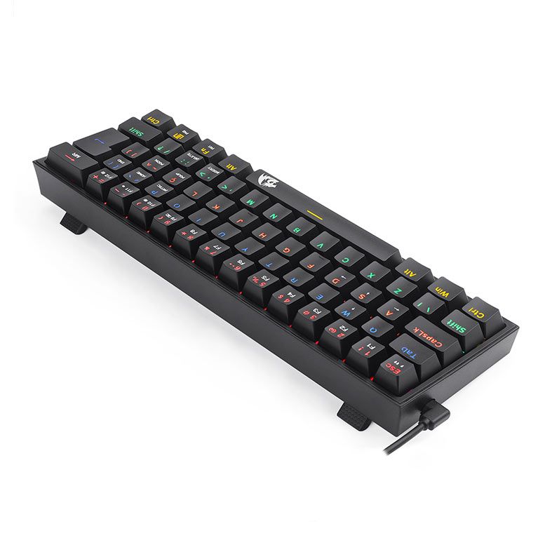 Teclado Mecanico Gamer Redragon Fizz, Rainbow, Switch Azul, Preto, K617-R-B PT-BLUE