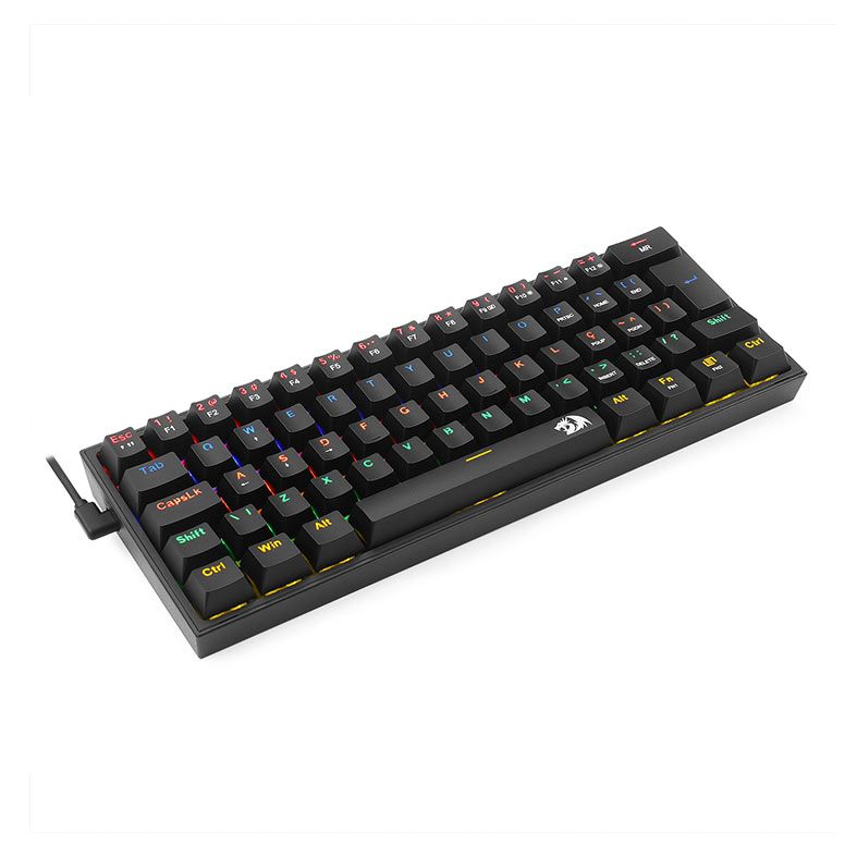 Teclado Mecanico Gamer Redragon Fizz, Rainbow, Switch Azul, Preto, K617-R-B PT-BLUE