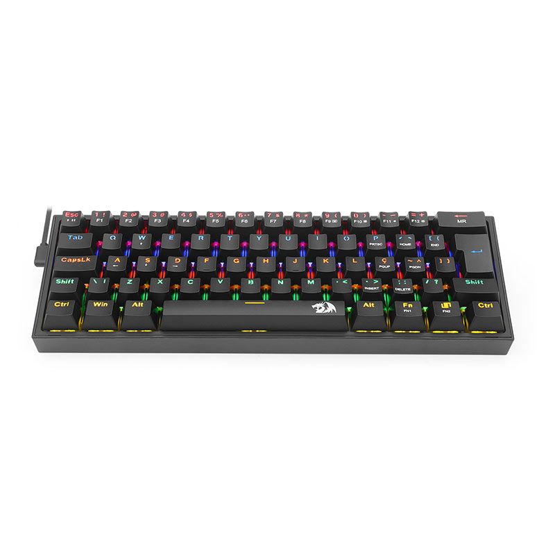 Teclado Mecanico Gamer Redragon Fizz, Rainbow, Switch Azul, Preto, K617-R-B PT-BLUE