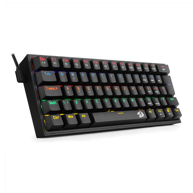 Teclado Mecanico Gamer Redragon Fizz, Rainbow, Switch Azul, Preto, K617-R-B PT-BLUE