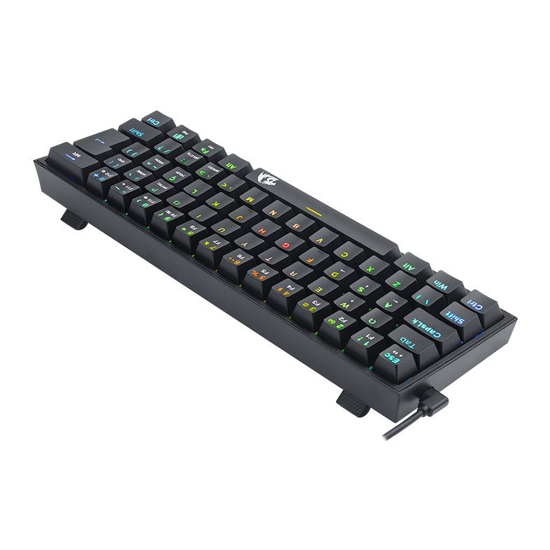 Teclado Mecanico Gamer Redragon FIZZ, RGB, ABNT2, Switch Marron, Preto, K617-RGB-B-PT-BROWN