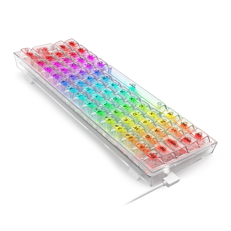Teclado Mecanico Redragon Fizz, RGB, Switch Crystal, Transparente, K617CT-RGB